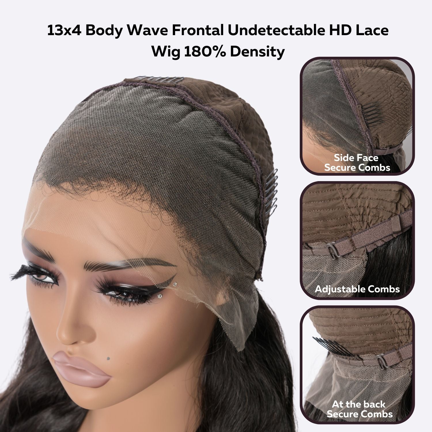 13x4 Body Wave Frontal Undetectable HD Lace Wig 180% Density