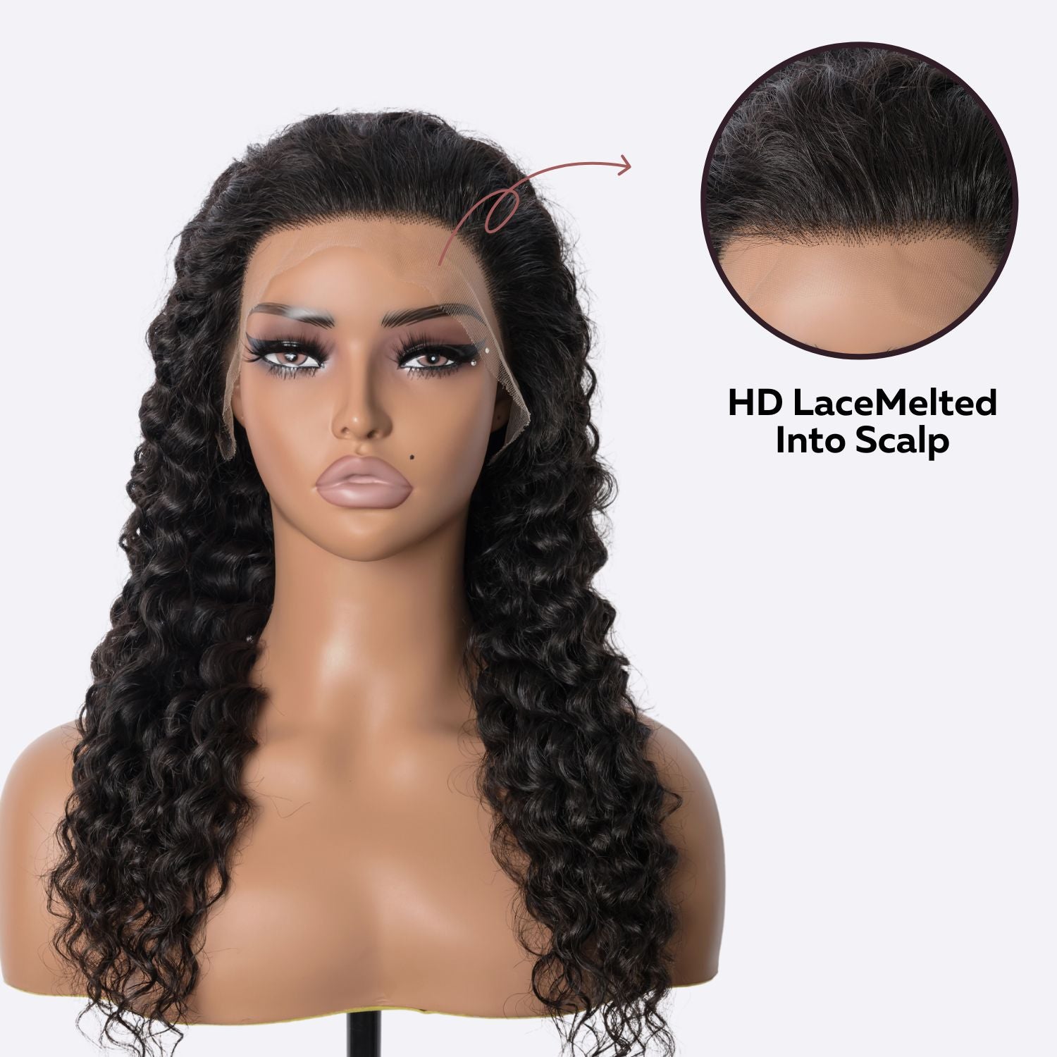 13x4 Deep Wave Frontal Undetectable HD Lace Wig 180% Density