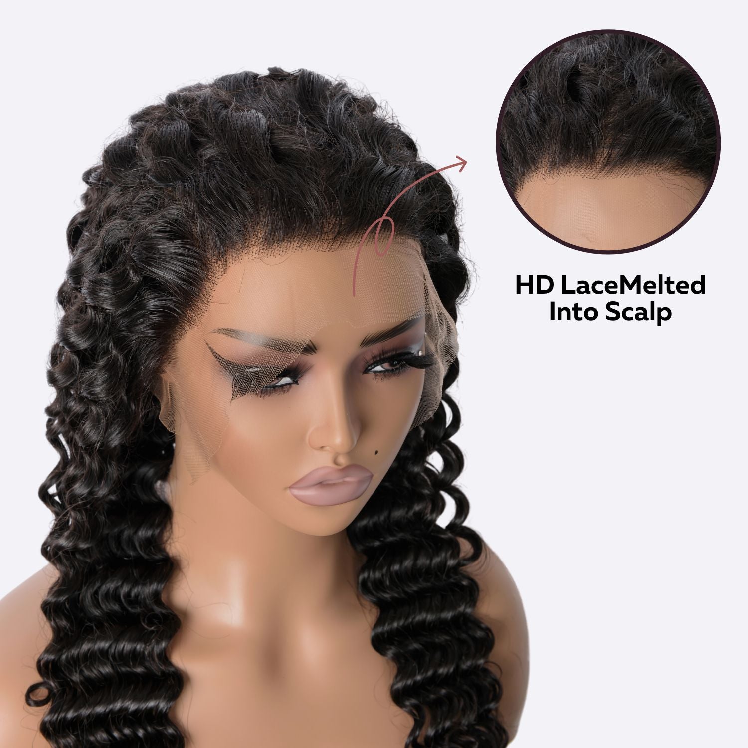 13x6 Deep Wave Frontal Undetectable HD Lace Wig 180% Density