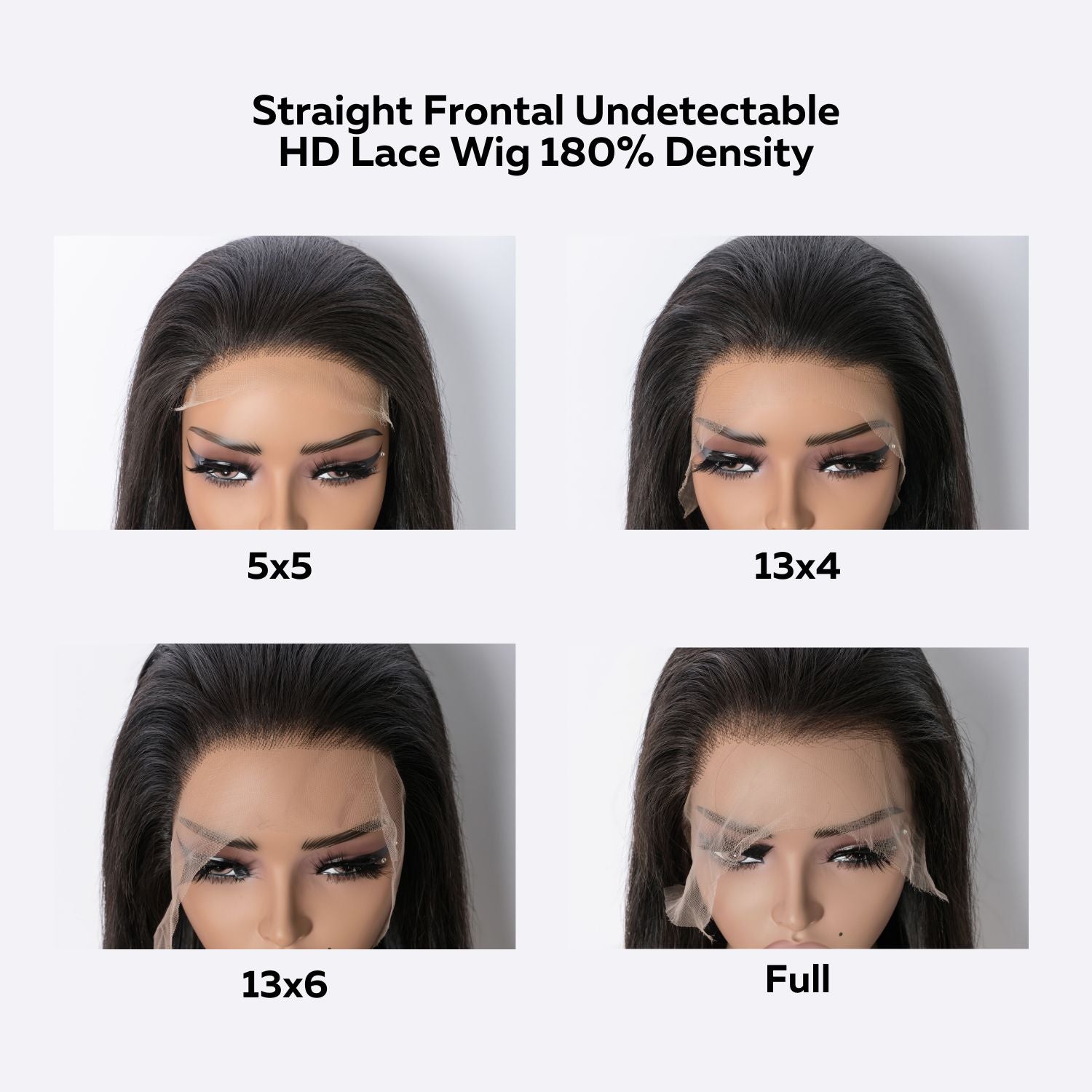 5x5 Straight Closure Undetectable HD Lace Wig 180% Density